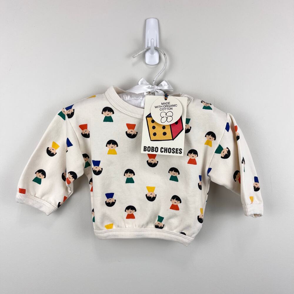 BoBo Choses Game Pawns All Over Sweatshirt White 1 Month NWT